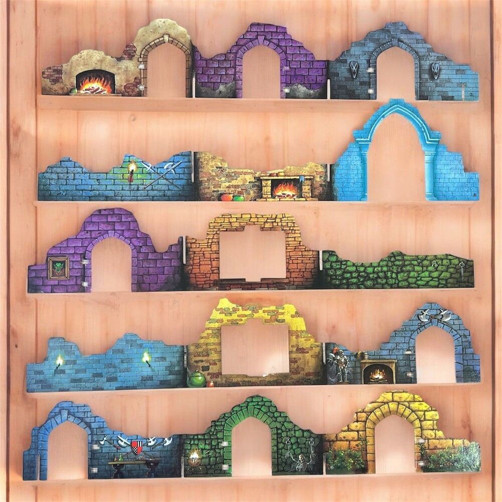Dark World 1992 Board Game CASTLE ROOM WALLS 5 pcs - Replacement Parts - Mattel